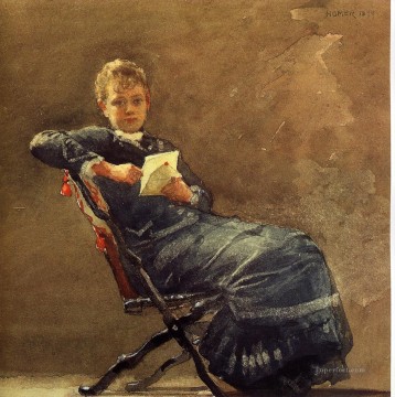 ウィンスロー・ホーマー Painting - 座る少女 リアリズム画家 ウィンスロー・ホーマー